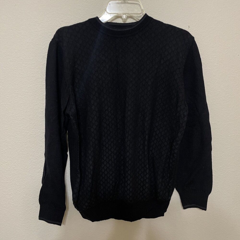 puntodue, knit pullover light sweater, size S, black, mens